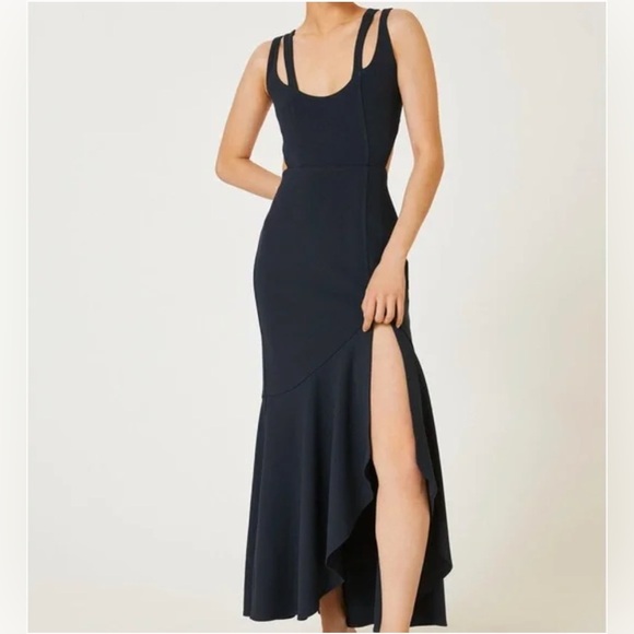 New Anthropologie Maeve Women's Open-Back Knit Maxi Dress In Navy Blue Size XL - Picture 1 of 7